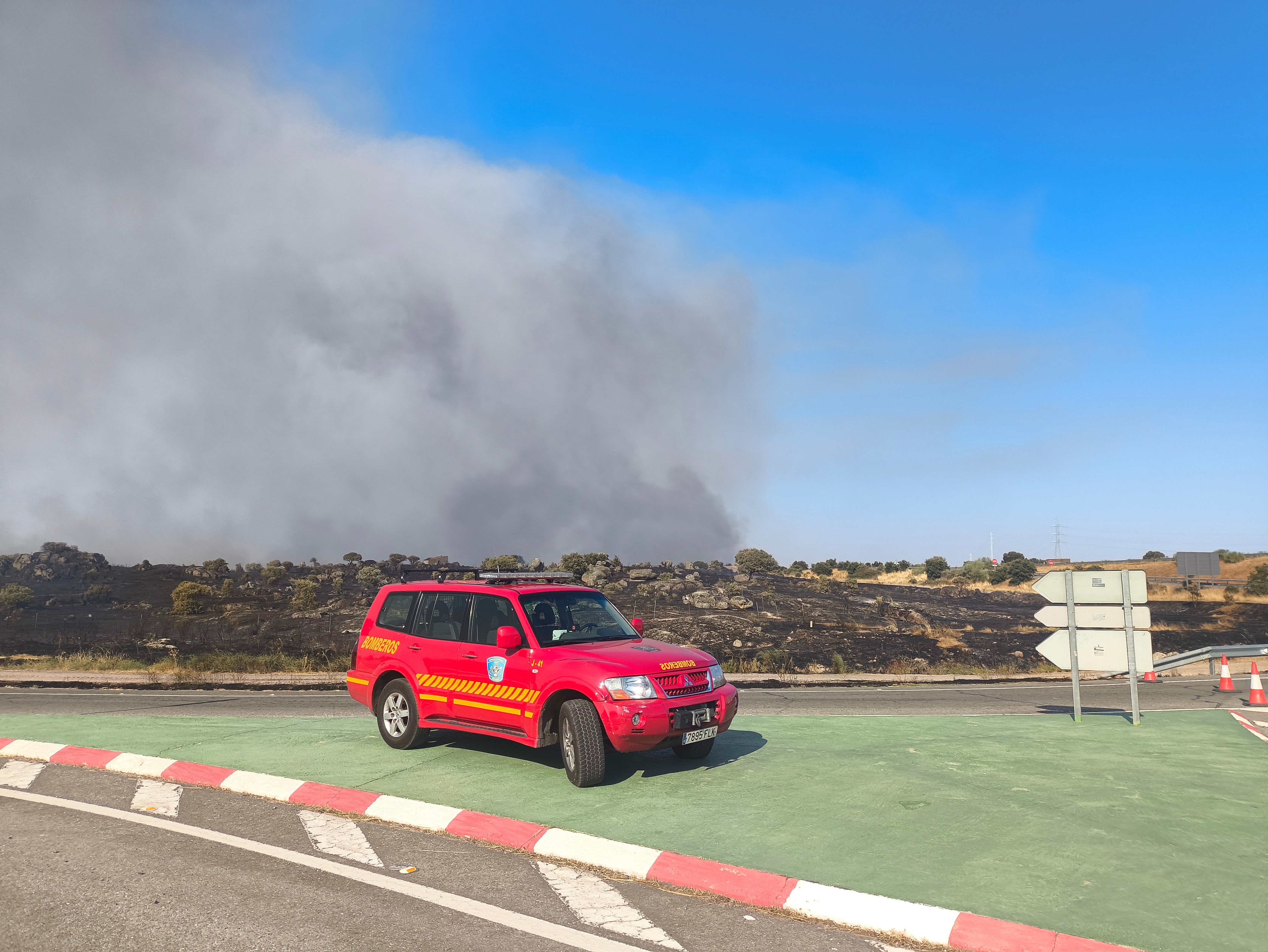 Así ha sido el incendio declarado este miércoles en Trujillo