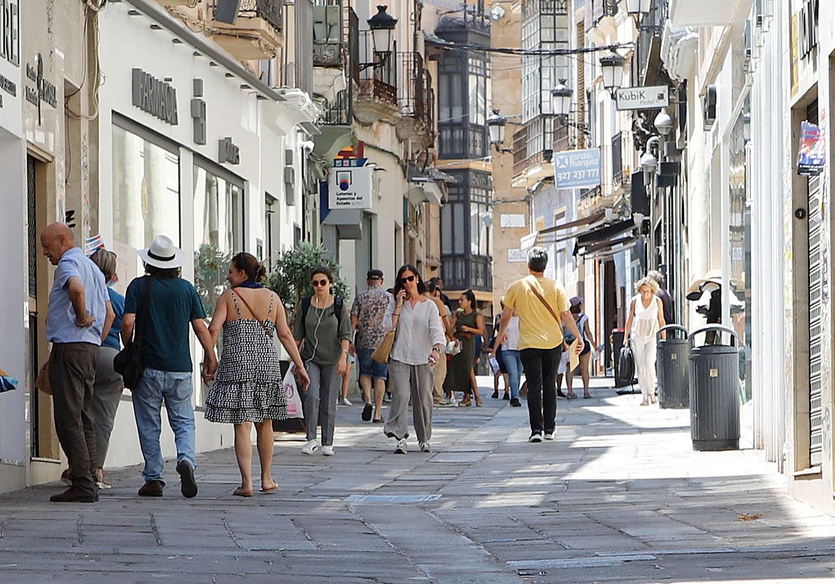 Imagen de archivo de la calle Pintores de Cáceres.
