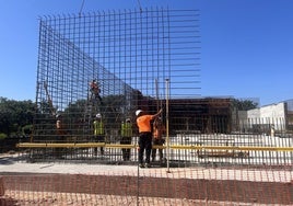 Imagen de las obras que se llevan a cabo en Valverde de la Vera.