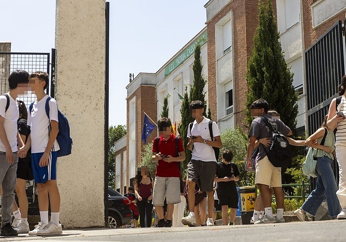 Escolares de un instituto de Extremadura.