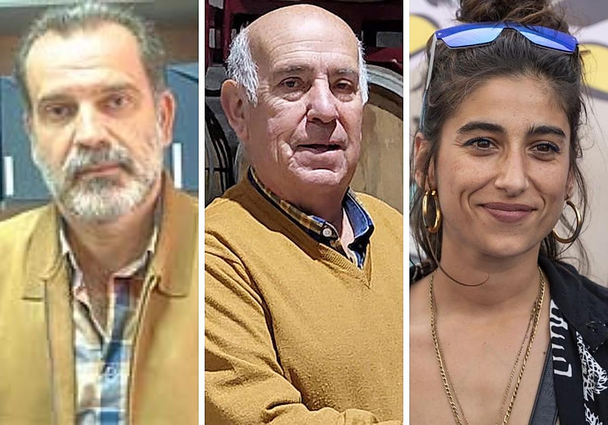 Juan Manuel Sánchez Guzmán, el bodeguero Marcelino Díaz y Carolina Yuste.