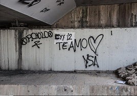 Una de las pintadas que ha aparecido en la ciudad.