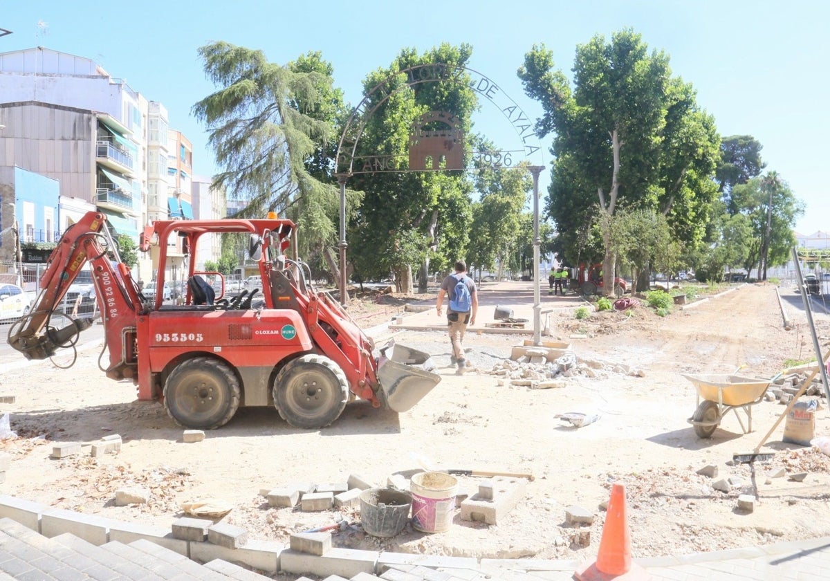 Estado de las obras en el parque López de Ayala, la semana pasada.