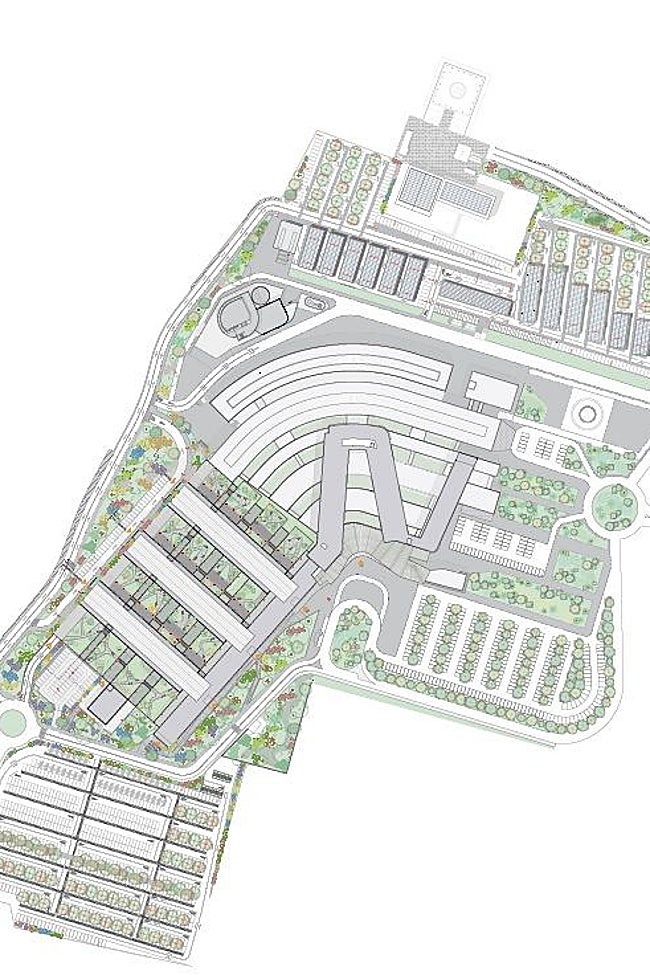 Plano del Hospital, con la segunda fase en la parte inferior izquierda.
