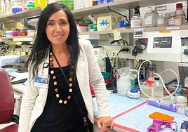 Verónica Rodríguez Bravo en su laboratorio en Minnesota, Estados Unidos.