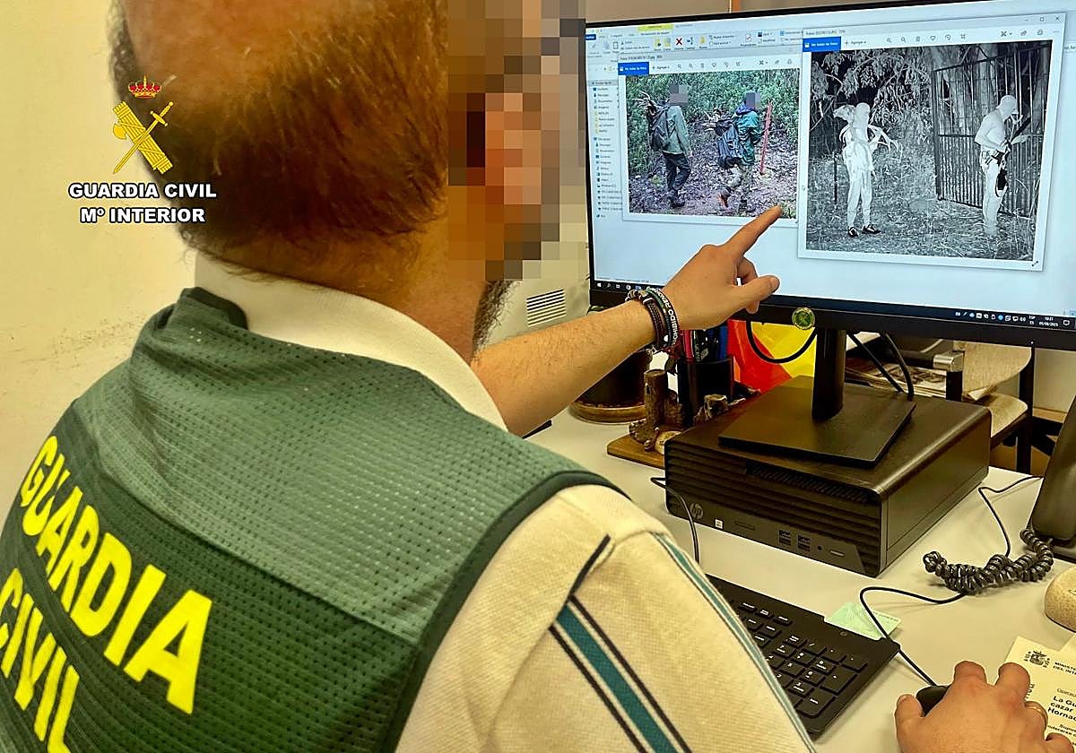 La Guardia Civil analiza imágenes de cazadores furtivos.