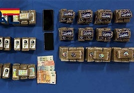 Droga intervenida por los agentes de la Policía Nacional.