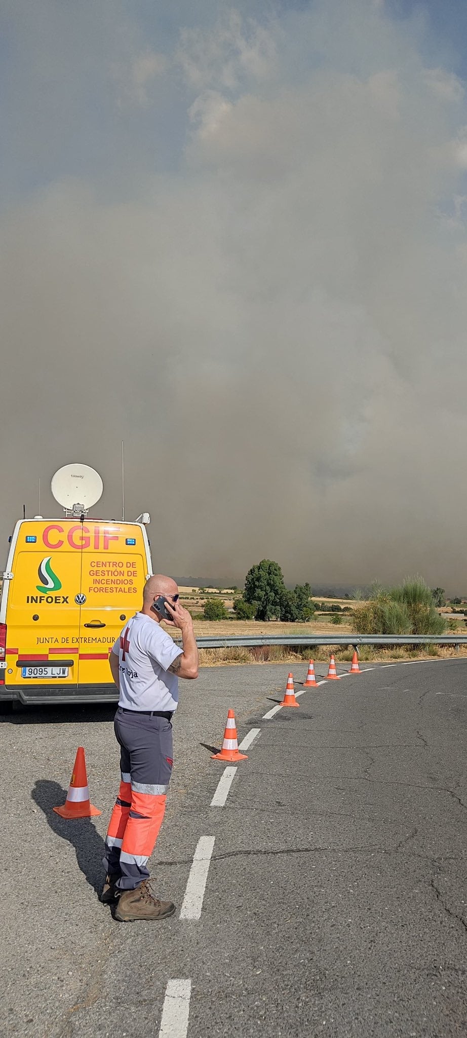 Imágenes del incendio declarado este viernes en Aldea del Cano