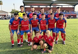 Once titular del Atlético Pueblonuevo en un amistoso de pretemporada.
