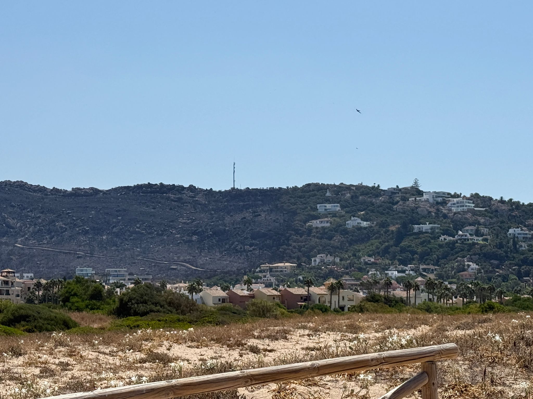 Parte de la sierra calcinada por las llamas.