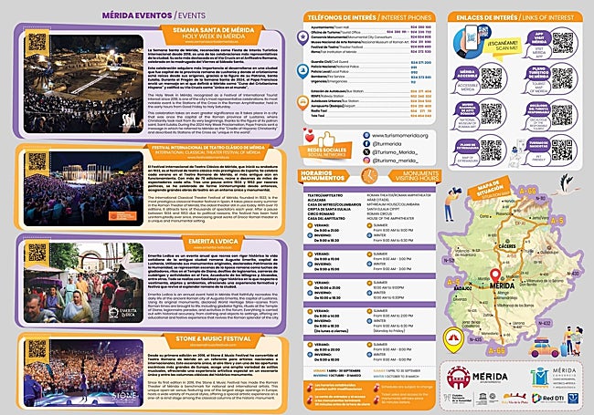 Información con eventos y códigos QR.