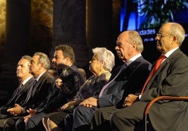 Mercedes Moreno Morán, durante la ceremonia de entrega de las Medallas de Extremadura en 2011.