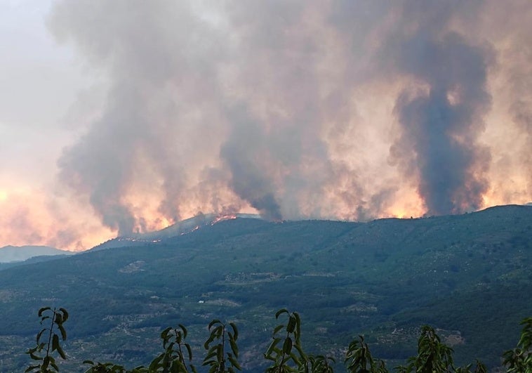 El incendio de Jarilla no da tregua y obliga a evacuar a los vecinos de Rebollar