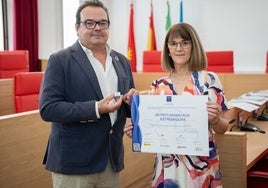 Guijarro con Esperanza Izquierdo, de Astroturismo por Extremadura.