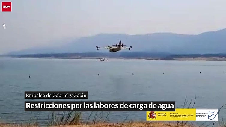 Restricciones en el embalse de Gabriel y Galán por las labores de extinción del incendio de Jarilla