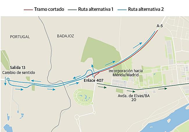 Desvío de tráfico en A-5 desde Cerro Gordo.