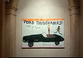 Una de las obras de la artista ya colgadas en el Espacio Cultural Santa Catalina.