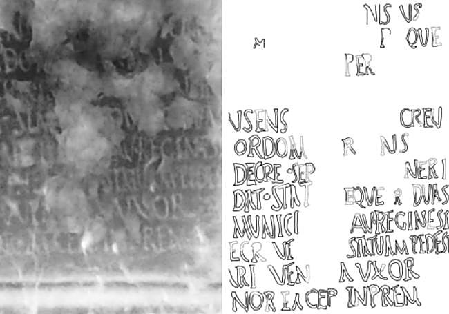 En la parte inferior de la inscripción pueden leerse la mayoría de novedades descubiertas.