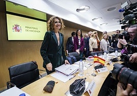 La ministra de Hacienda, María Jesús Montero, en la reunión del Consejo de Política Fiscal de febrero en la que explicó la medida.