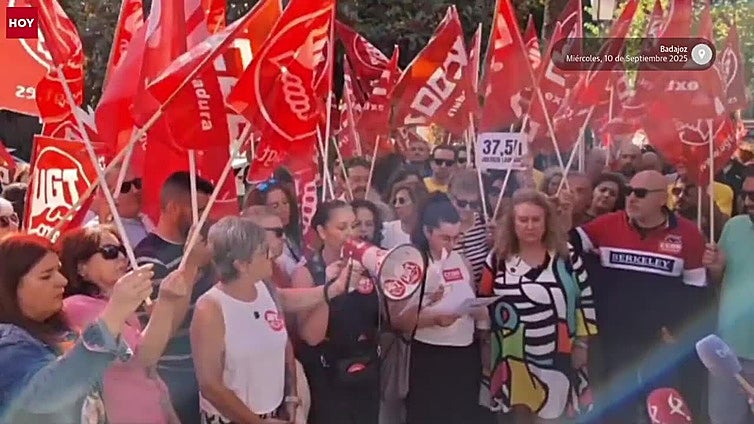 Reivindicación por la jornada de 37,5 horas semanales en Badajoz