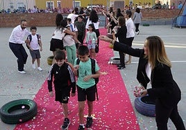 Imagen de archivo del primer día de clase el pasado año en Badajoz.