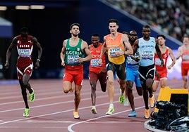 David Barroso durante su serie de los 800 metros en el Mundial de Tokio.