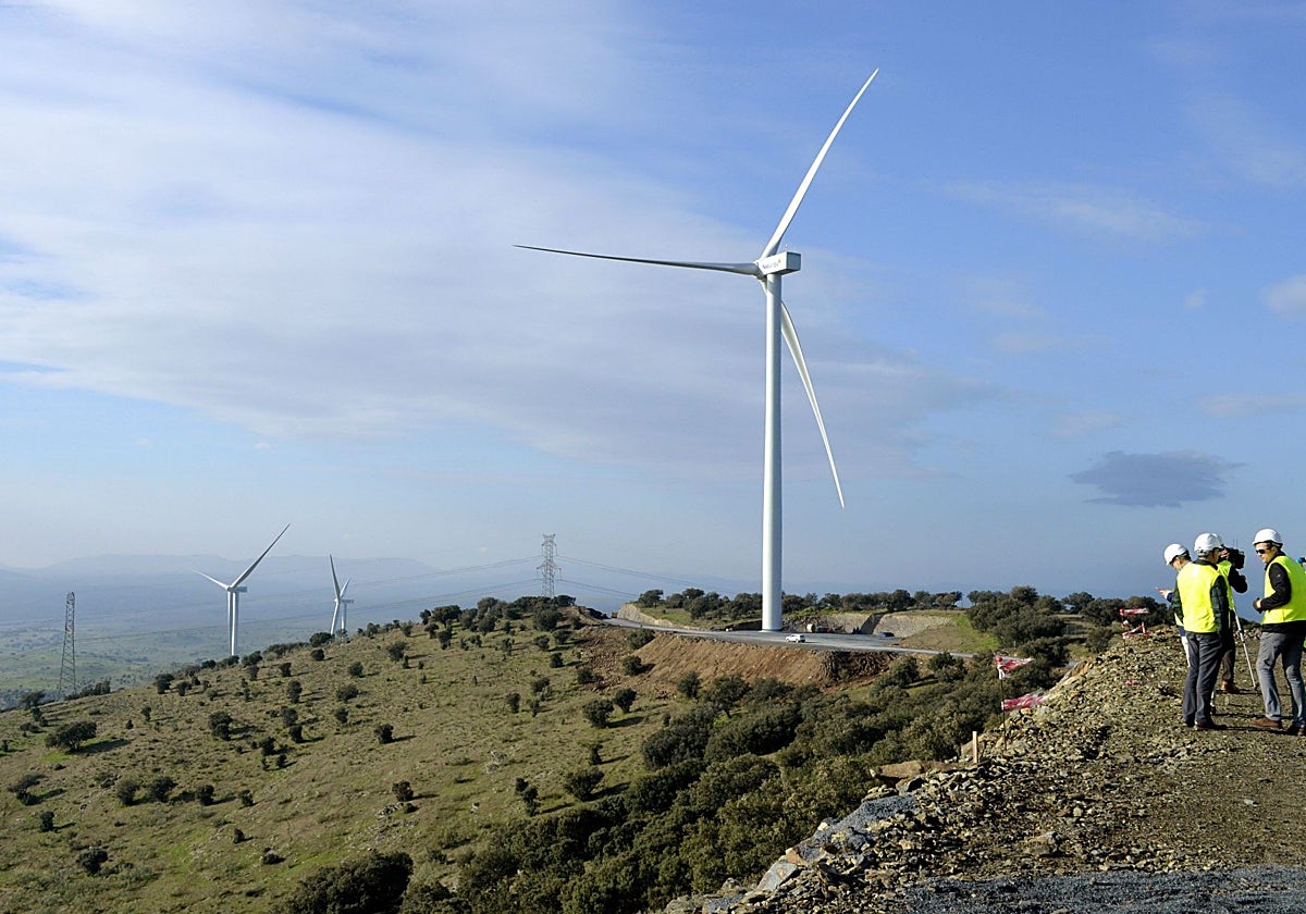 Parque eólico Merengue II en Plasencia, uno de los dos activos actualmente en Extremadura.