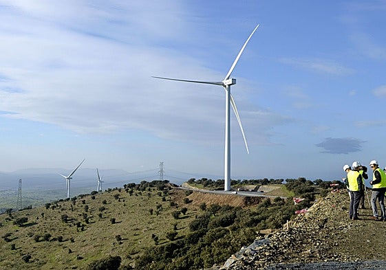 Parque eólico Merengue II en Plasencia, uno de los dos activos actualmente en Extremadura.
