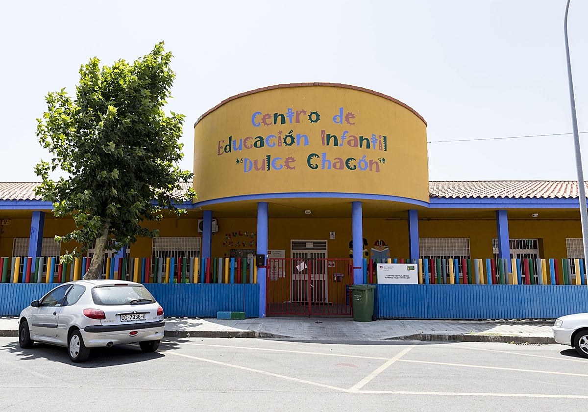 Fachada del Centro de Educación Infantil Dulce Chacón de Plasencia.