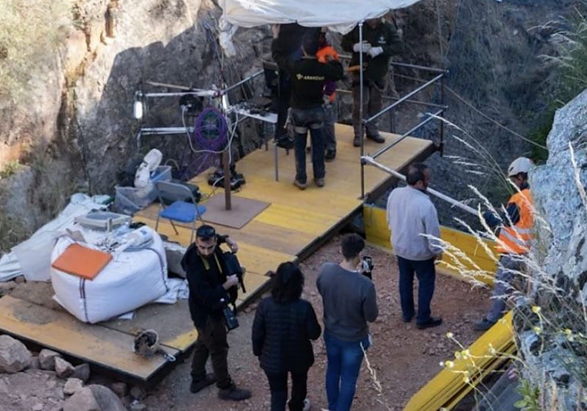 Visita a las excavaciones en la mina La Paloma en 2024, durante los trabajos de la segunda fase.