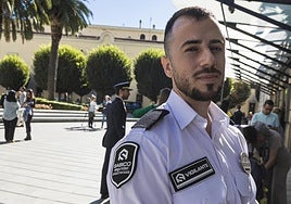 Cristian Aranda en el acto del Día de la Policía Nacional en Badajoz.