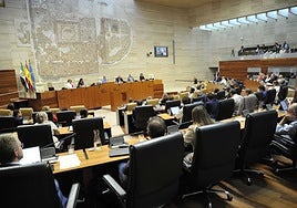 Sesión plenaria en la Asamblea de Extremadura.