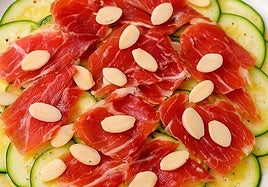 Receta de carpaccio de calabacín con jamón