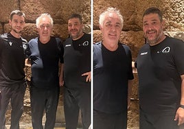 Ferrán Adriá junto a parte del equipo de A de Arco, entre ellos su jefe de cocina Enrique Frías