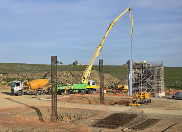 Hormigonado de pilas de un paso superior; kilómetro 12,100