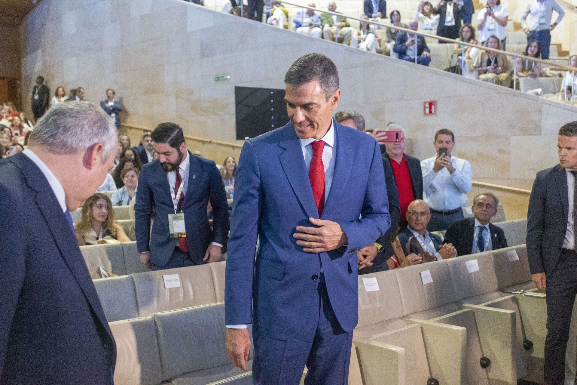 Fotos | La intervención de Pedro Sánchez en Turespaña, en imágenes