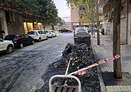 La zona del incendio en Ricardo Fernández de la Puente.