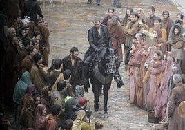 Rodaje de la séptima temporada de 'Juego de tronos' en la plaza de Santa María de Cáceres, en diciembre de 2026.