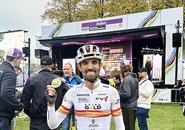 Loren Herrera al terminar su participación en el Mundial de Gravel.