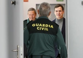 David Sánchez, en el juzgado de Badajoz el día de su segunda declaración.