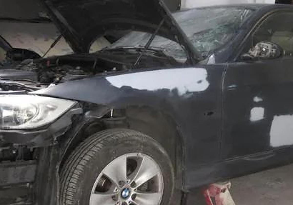 Imagen de archivo no relacionado con esta información de otro coche siniestrado con el número de bastidor manipulado.