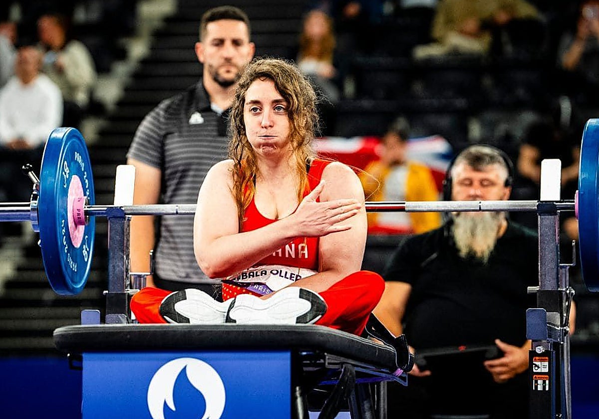 Loida Zabala durante su participación en el Mundial de halterofilia paralímpica de El Cairo.