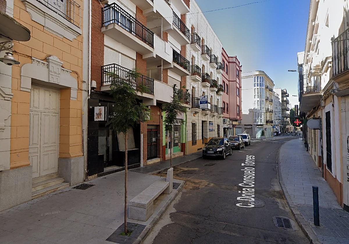 Calle doña Consuelo Torres, en Don Benito