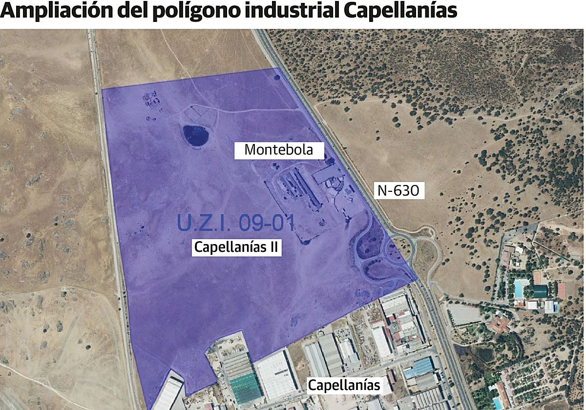 Terreno que ocupará el nuevo polígono industrial Capellanías II.