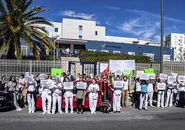 Imagen de archivo de una protesta en un centro residencial de la Junta.