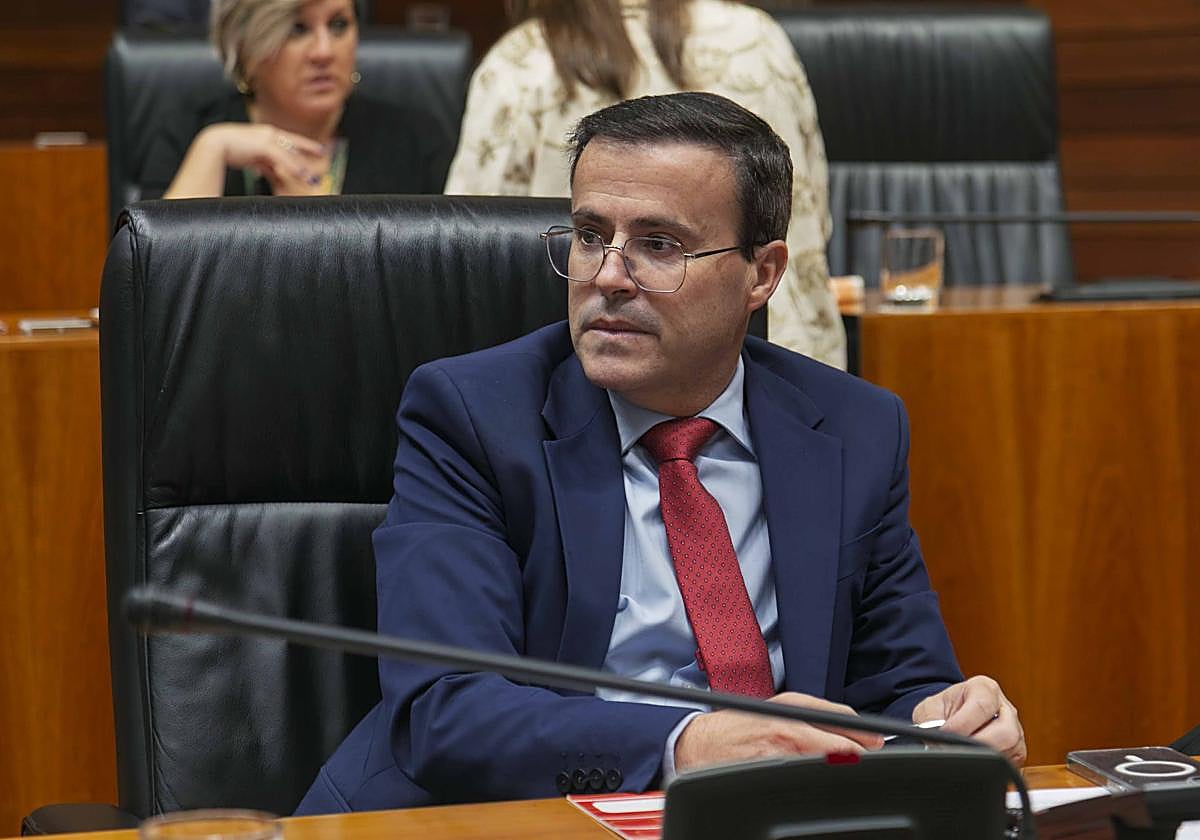 Gallardo, este jueves en la Asamblea de Extremadura.