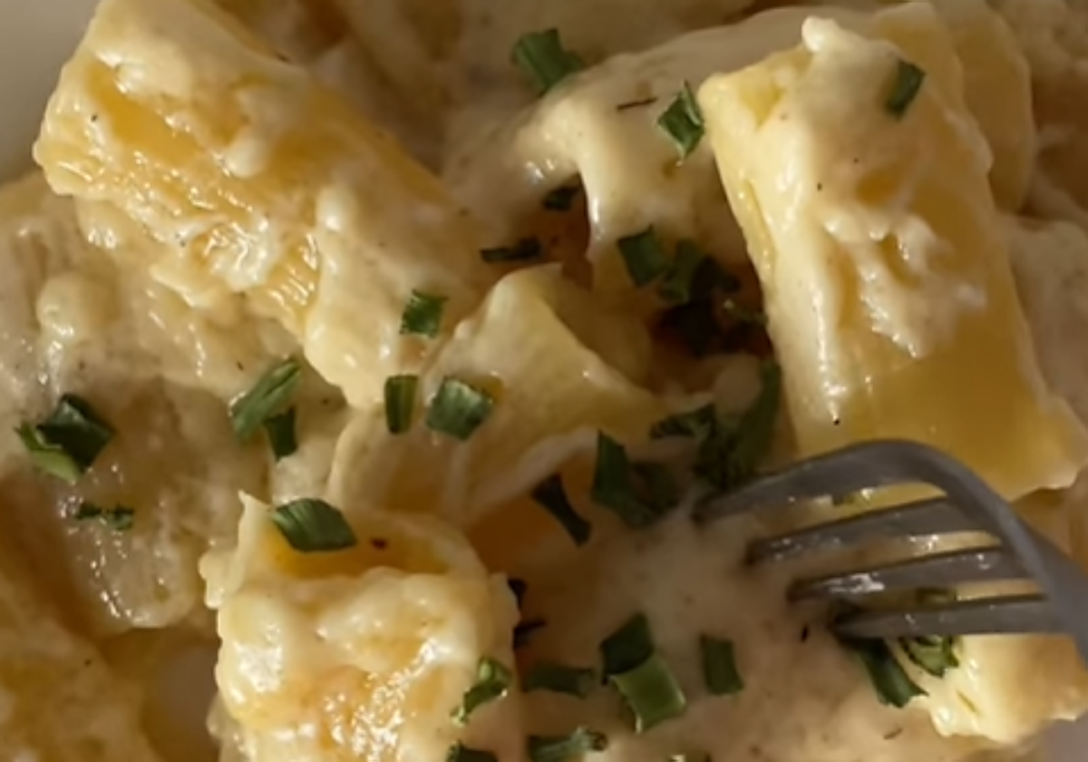 Macarrones con nata sin lactosa