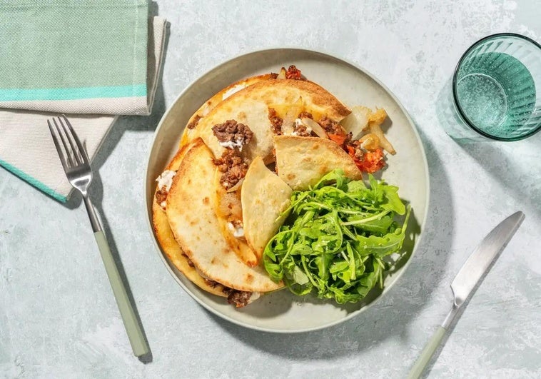 Quesadillas de cerdo con queso de cabra