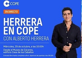 Alberto Herrera emite su programa desde Cáceres para apoyar su candidatura a Capital Europea de la Cultura