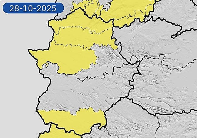 Zonas con avisos amarillos.